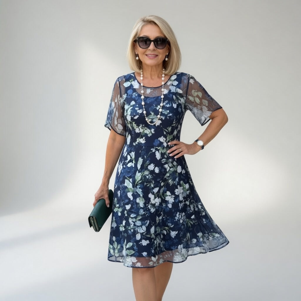 Louane | Blomstret midikjole