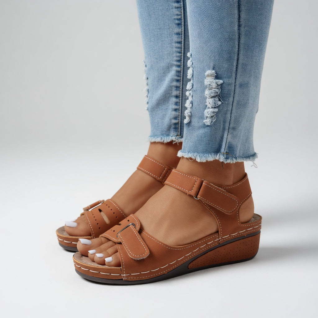 Fernande | Kilehælssandaler med velcro