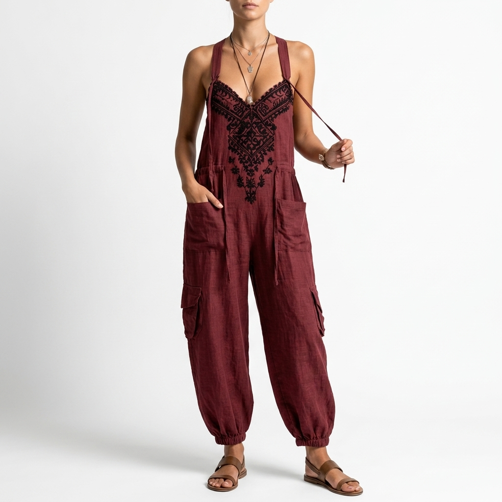 Rosa | Boheme-jumpsuit med print
