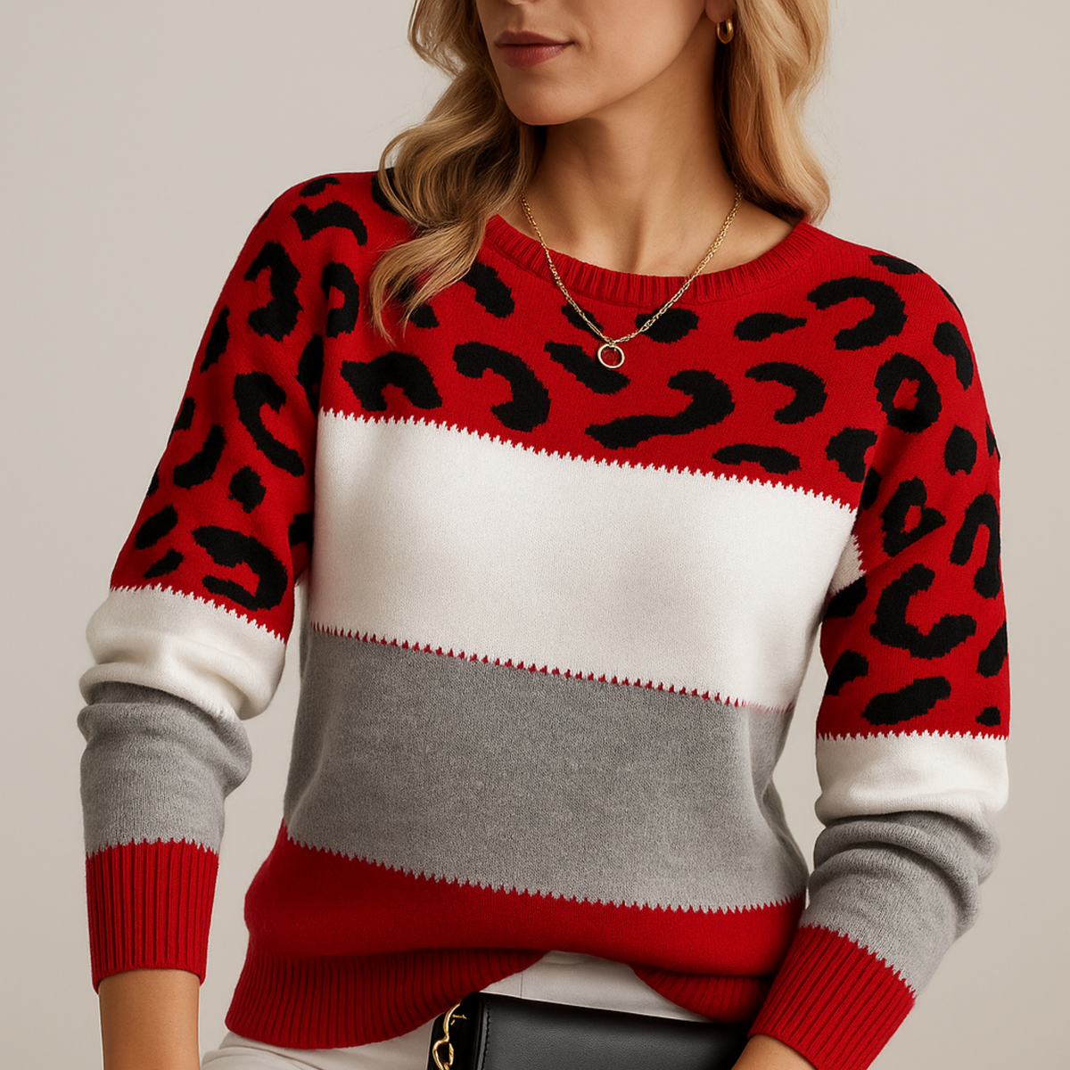 Ambre | Sweater med leopardprint