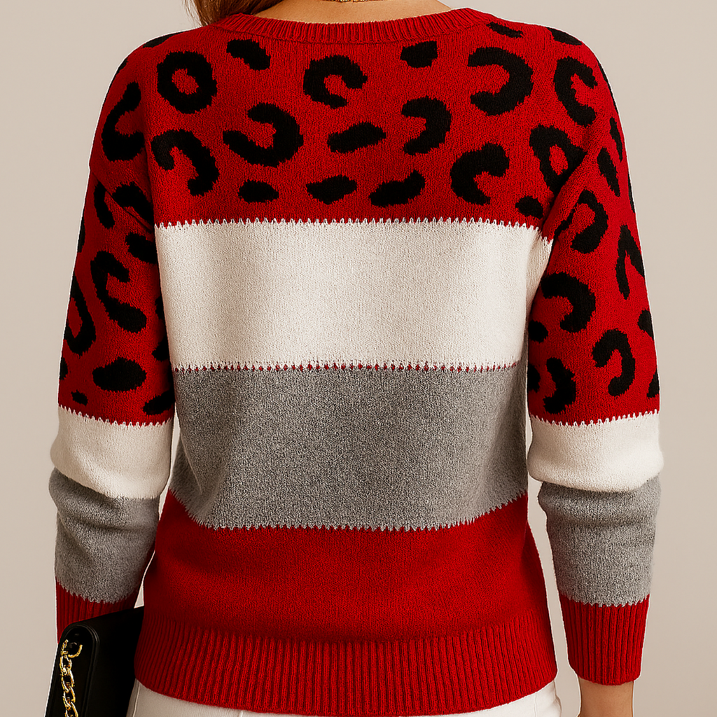 Ambre | Sweater med leopardprint