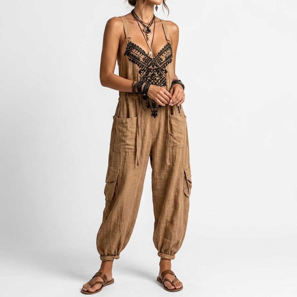 Rosa | Boheme-jumpsuit med print