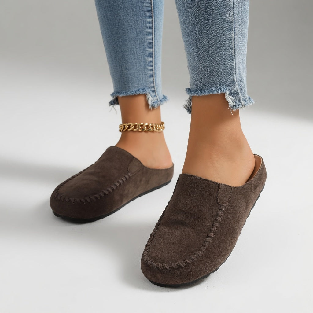 Nanette | Tofarvede loafers i ruskindslook