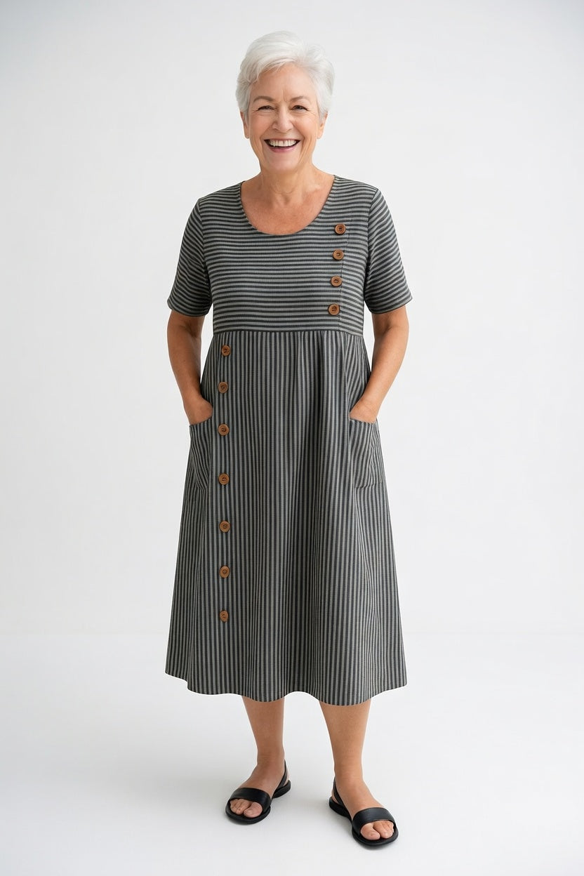 Lilas | Stribet bohemekjole