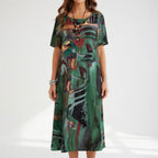 Gaby | Lang kjole med print
