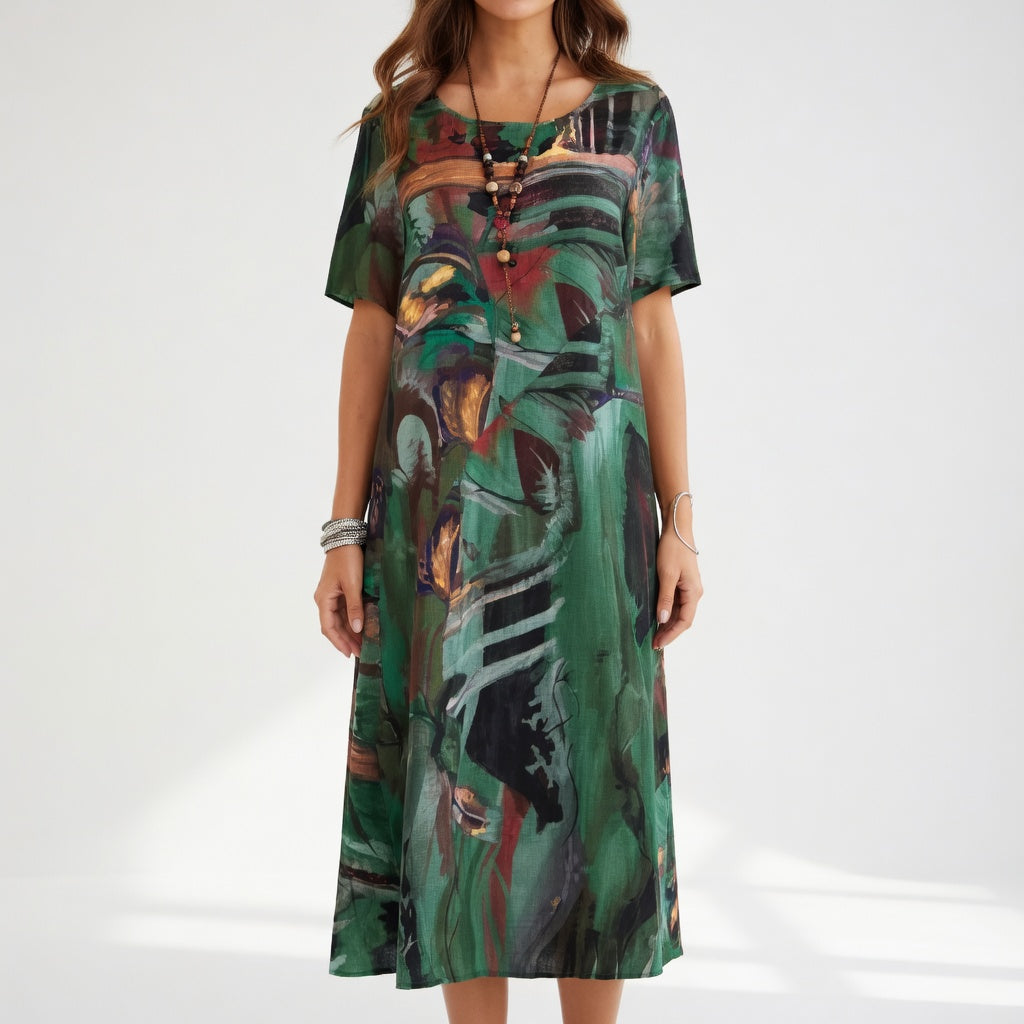 Gaby | Lang kjole med print