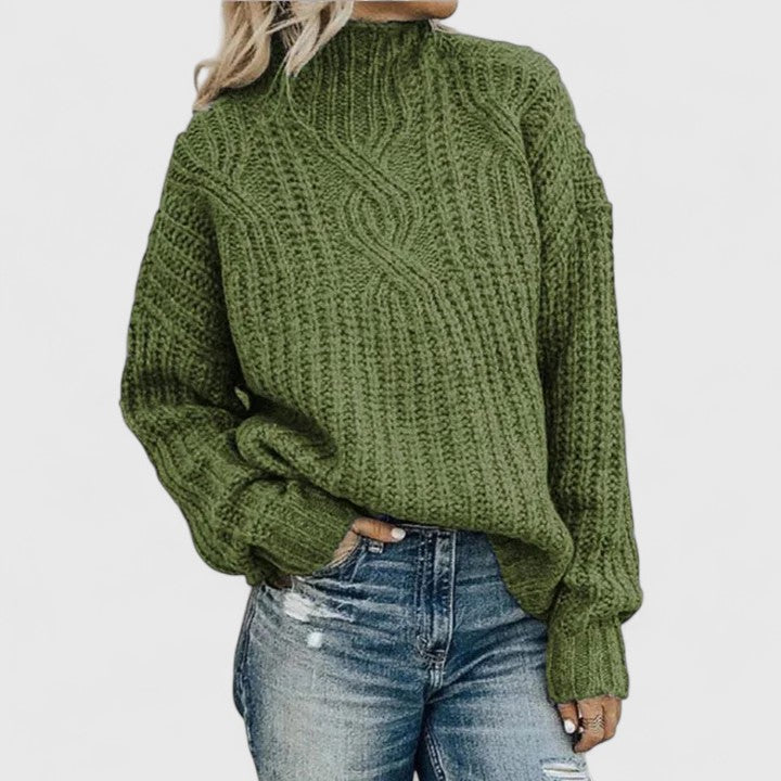 Clotilde | Tekstureret sweater med høj hals