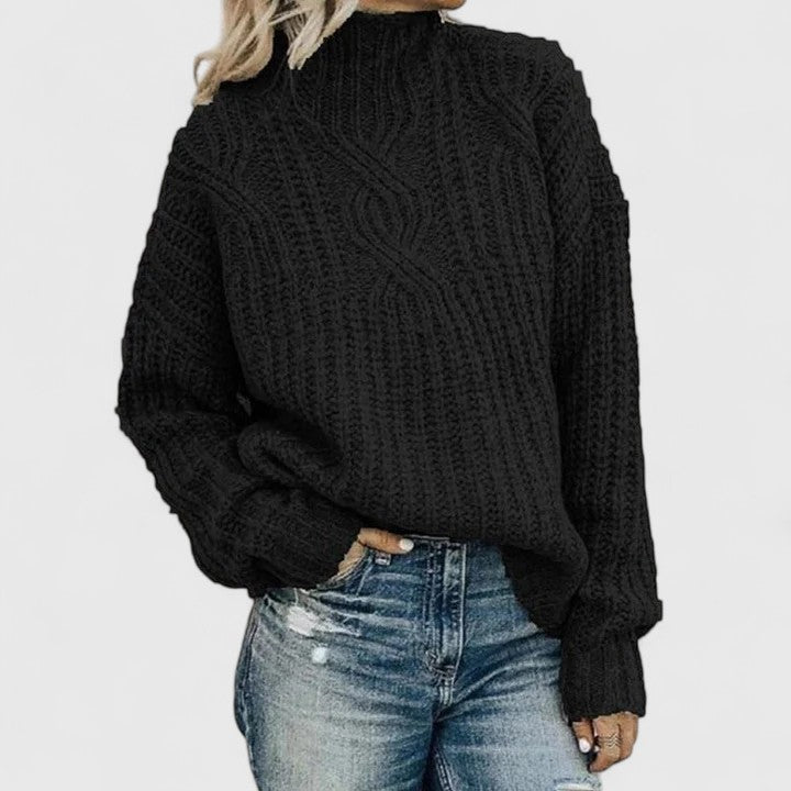 Clotilde | Tekstureret sweater med høj hals