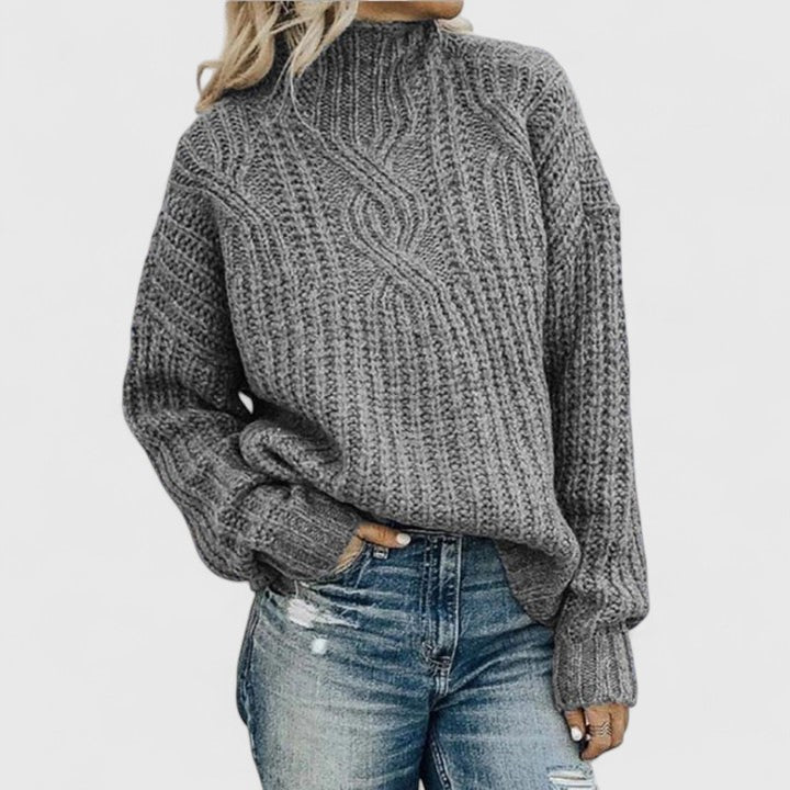 Clotilde | Tekstureret sweater med høj hals