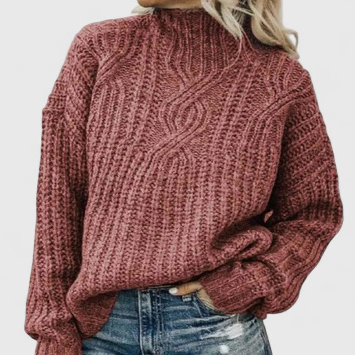 Clotilde | Tekstureret sweater med høj hals