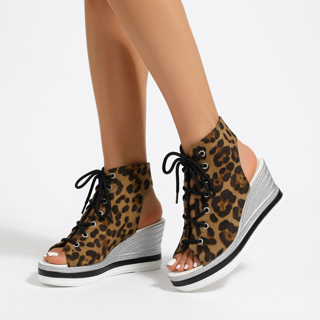 Laurène | Åbne sneakers med kilehæl