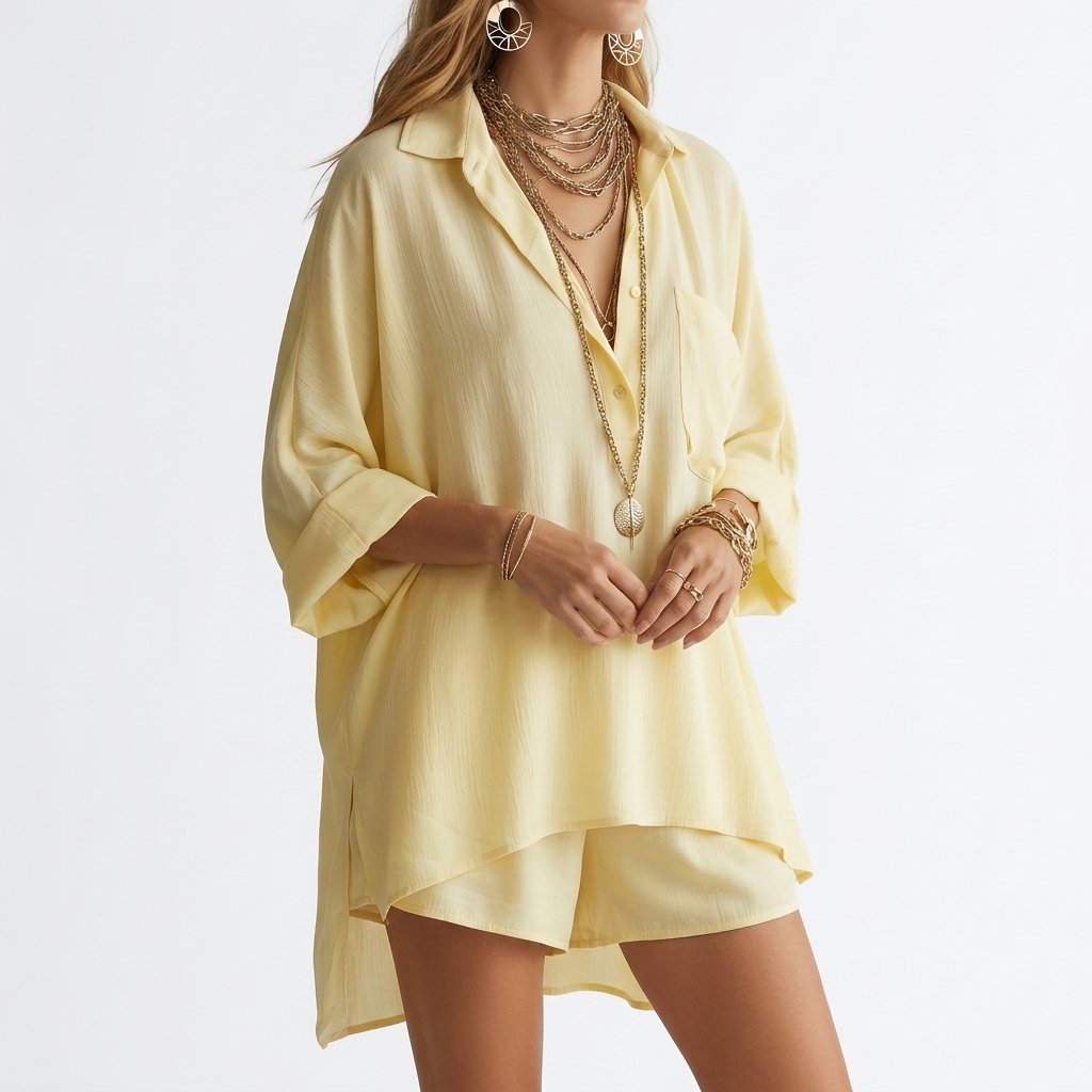 Ambroisine | Oversize skjorte og shorts