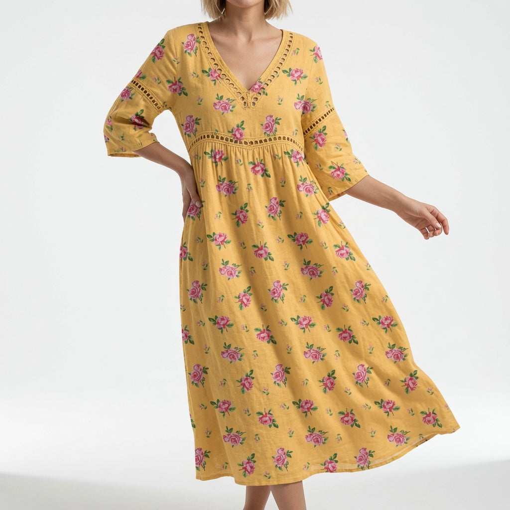 Pétula | Blomstret bohemekjole