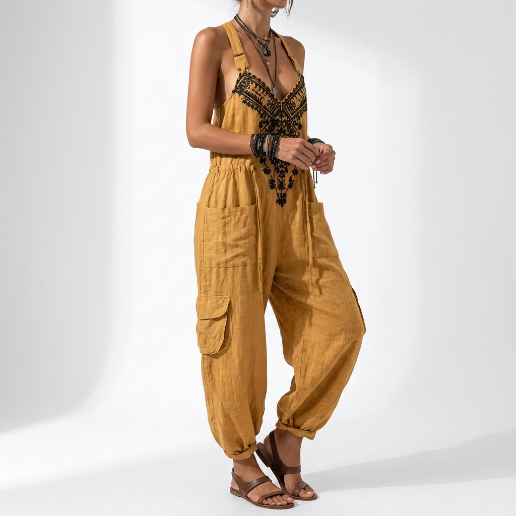 Rosa | Boheme-jumpsuit med print