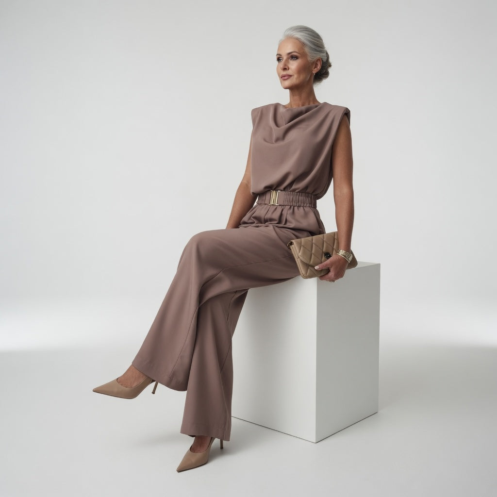 Thelma | Stretch-jumpsuit med bælte