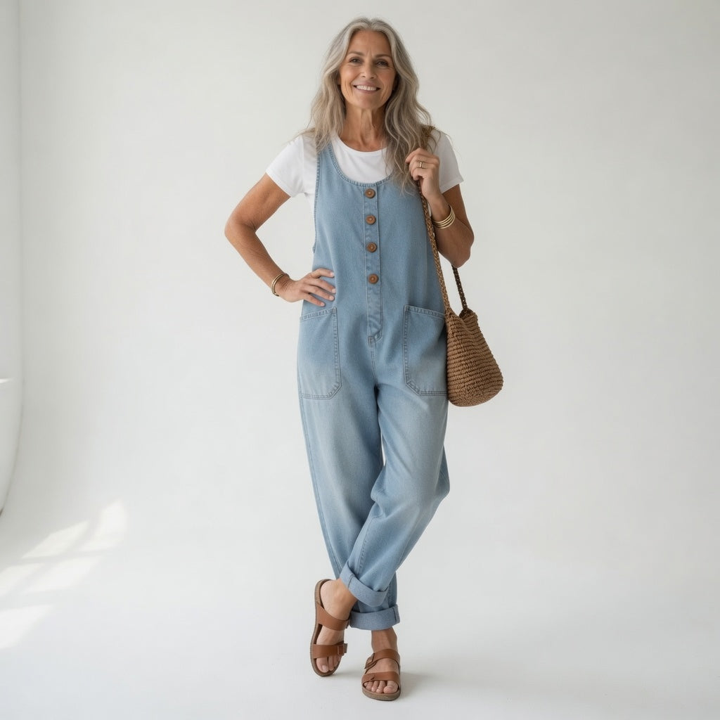 Louna | Brede overalls med knapper