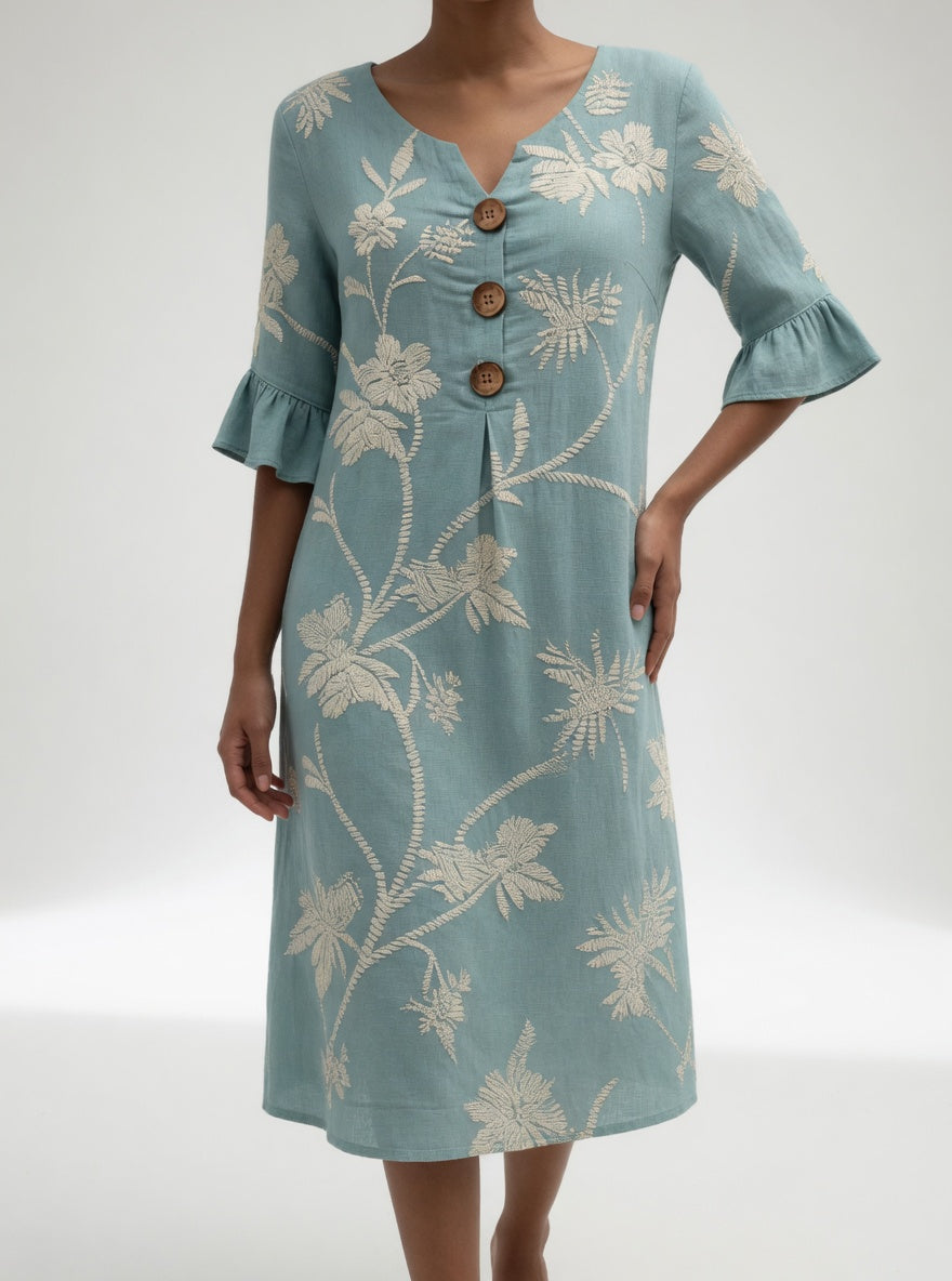Ella | Blomstret midikjole