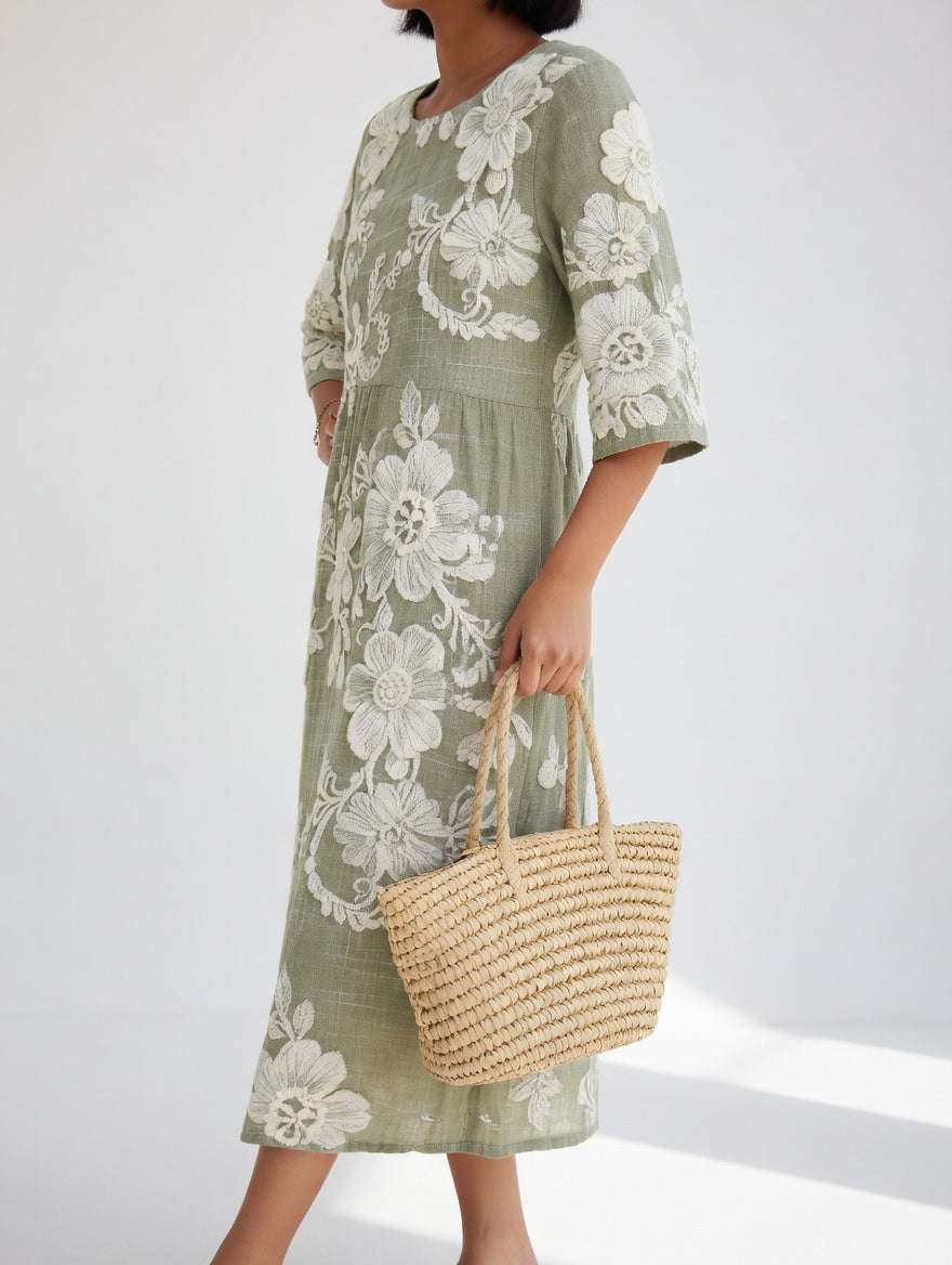 Ariella | Blomstret midikjole
