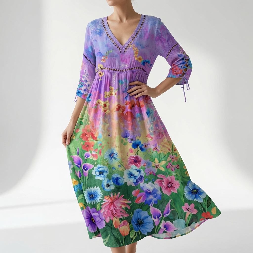 Pétula | Blomstret bohemekjole