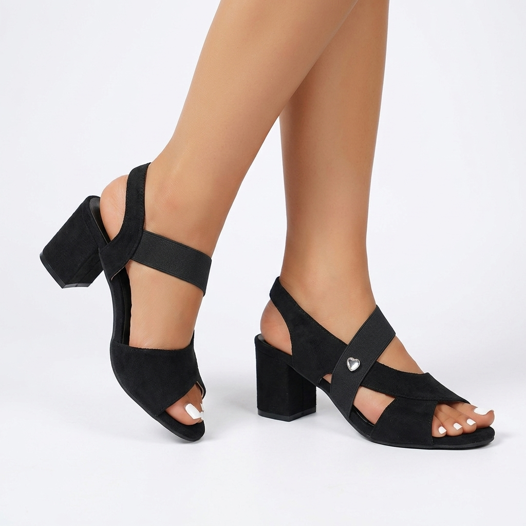 Carmen | Colorblock-sandaler med blokhæl