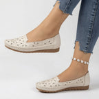 Chantal | Hvide loafers med udskæringer