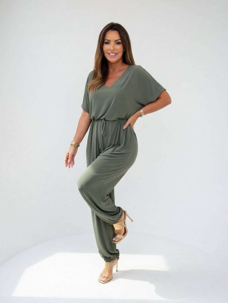 Lila | Flydende jumpsuit med justerbar talje