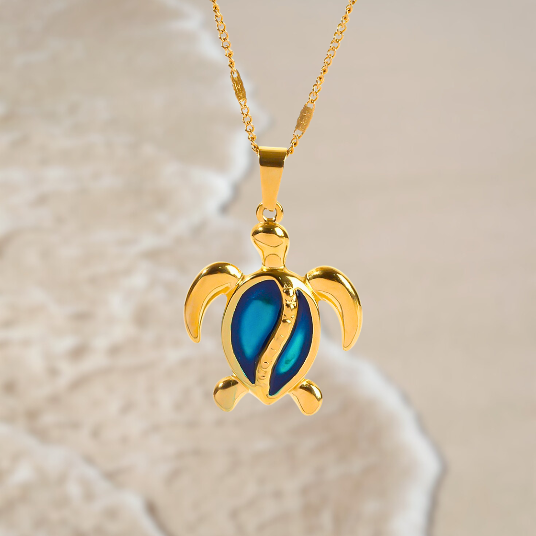 Opalie | Halskæde med blå opalskildpadde