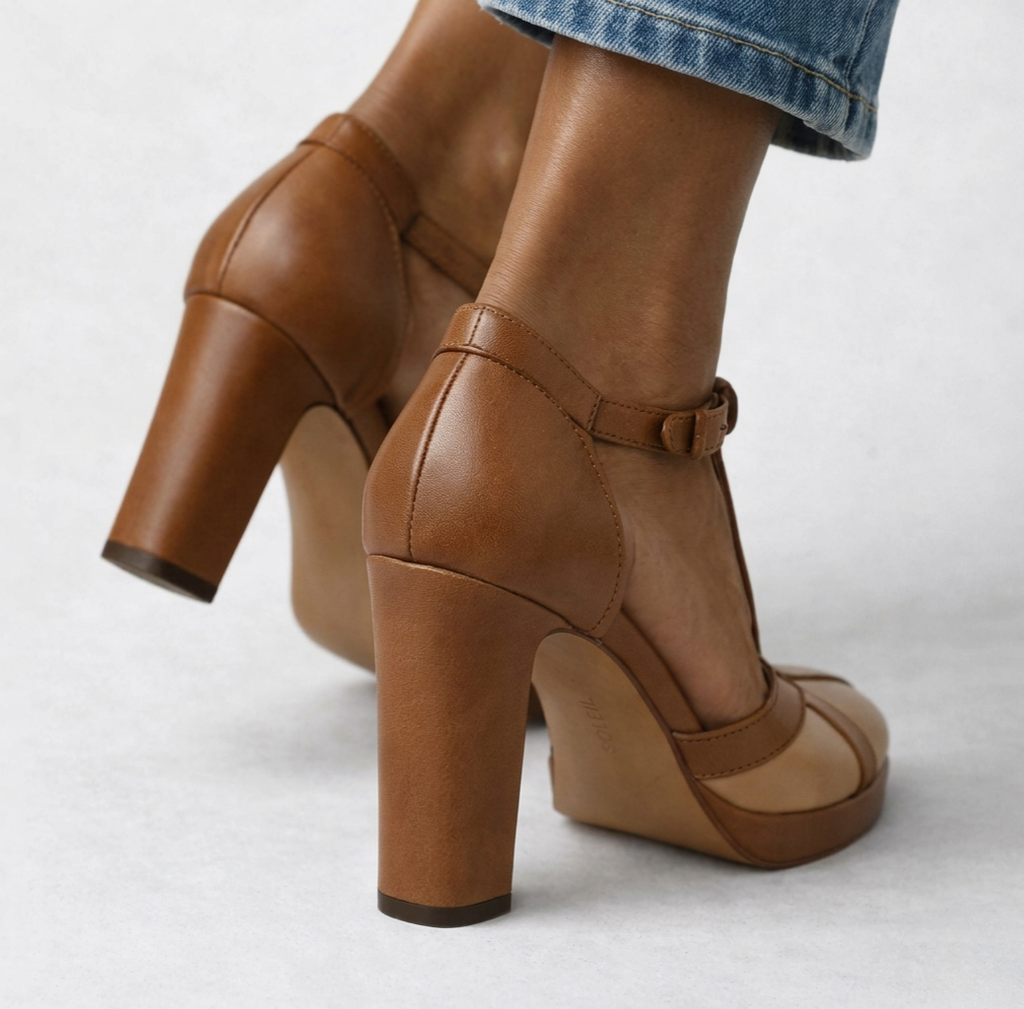 Maryline | Retro-pumps med rem