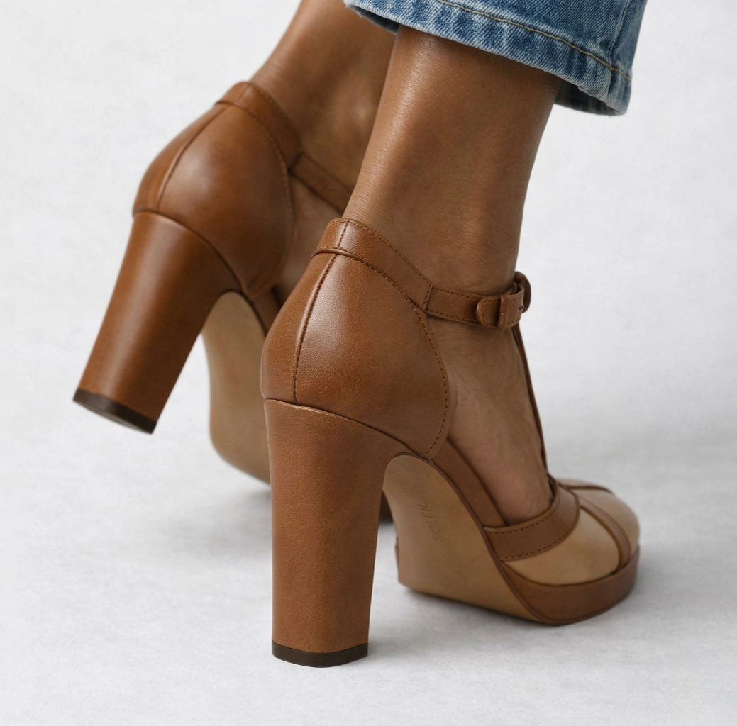 Maryline | Retro-pumps med rem
