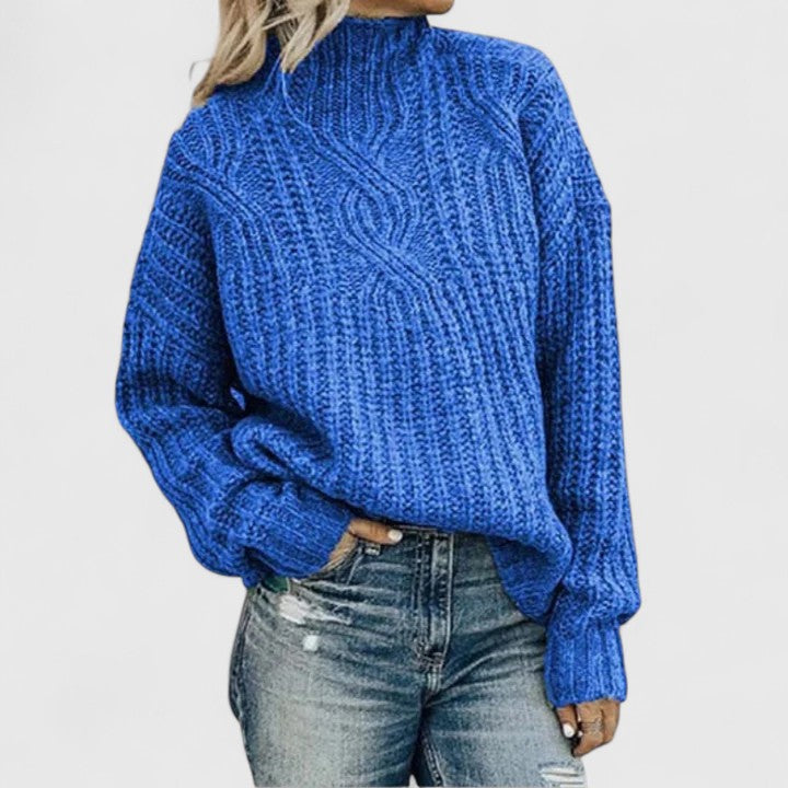 Clotilde | Tekstureret sweater med høj hals