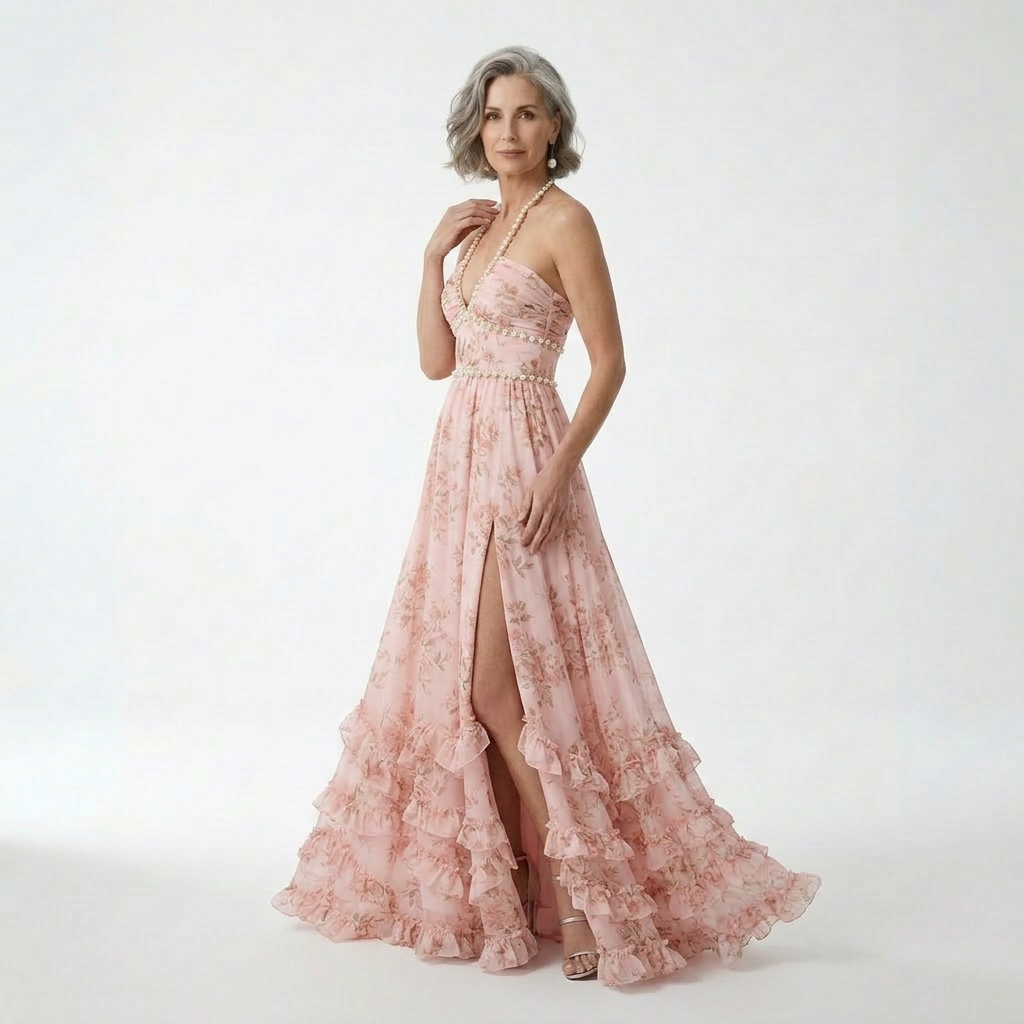 Madeline | Lang blomstret kjole
