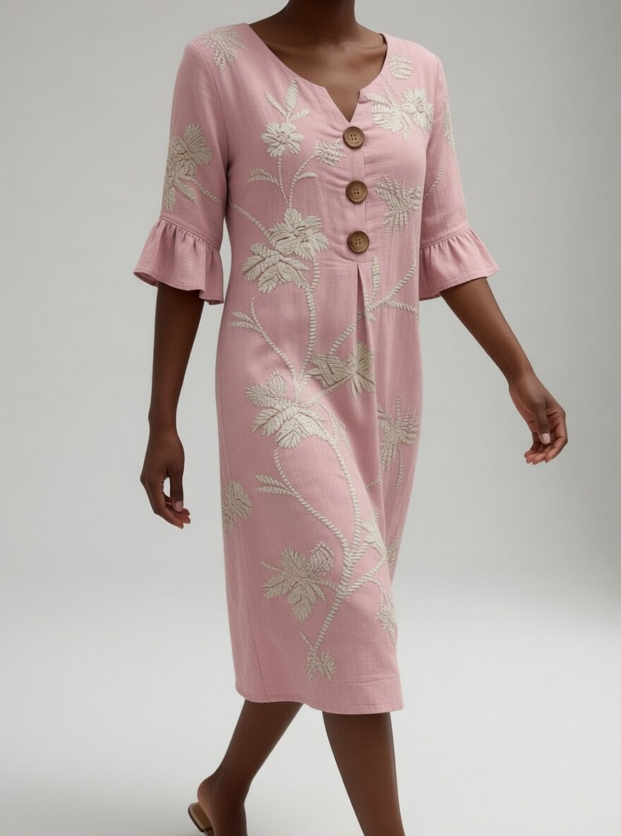 Ella | Blomstret midikjole