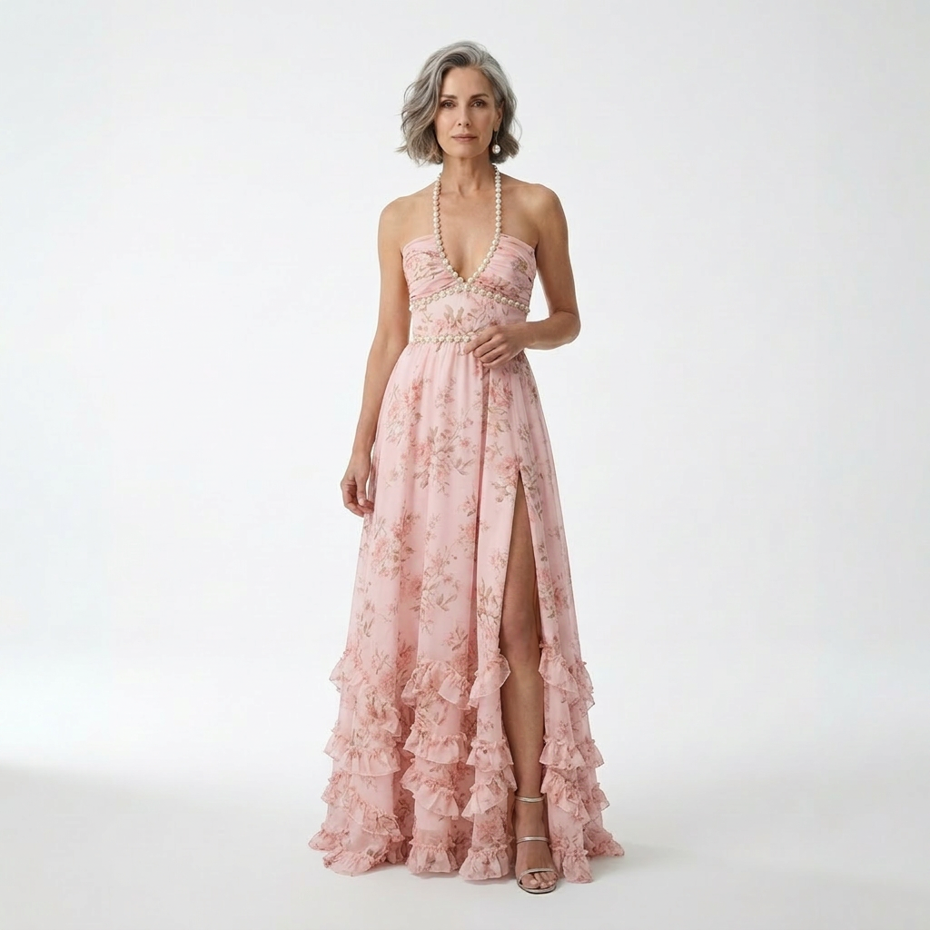 Madeline | Lang blomstret kjole