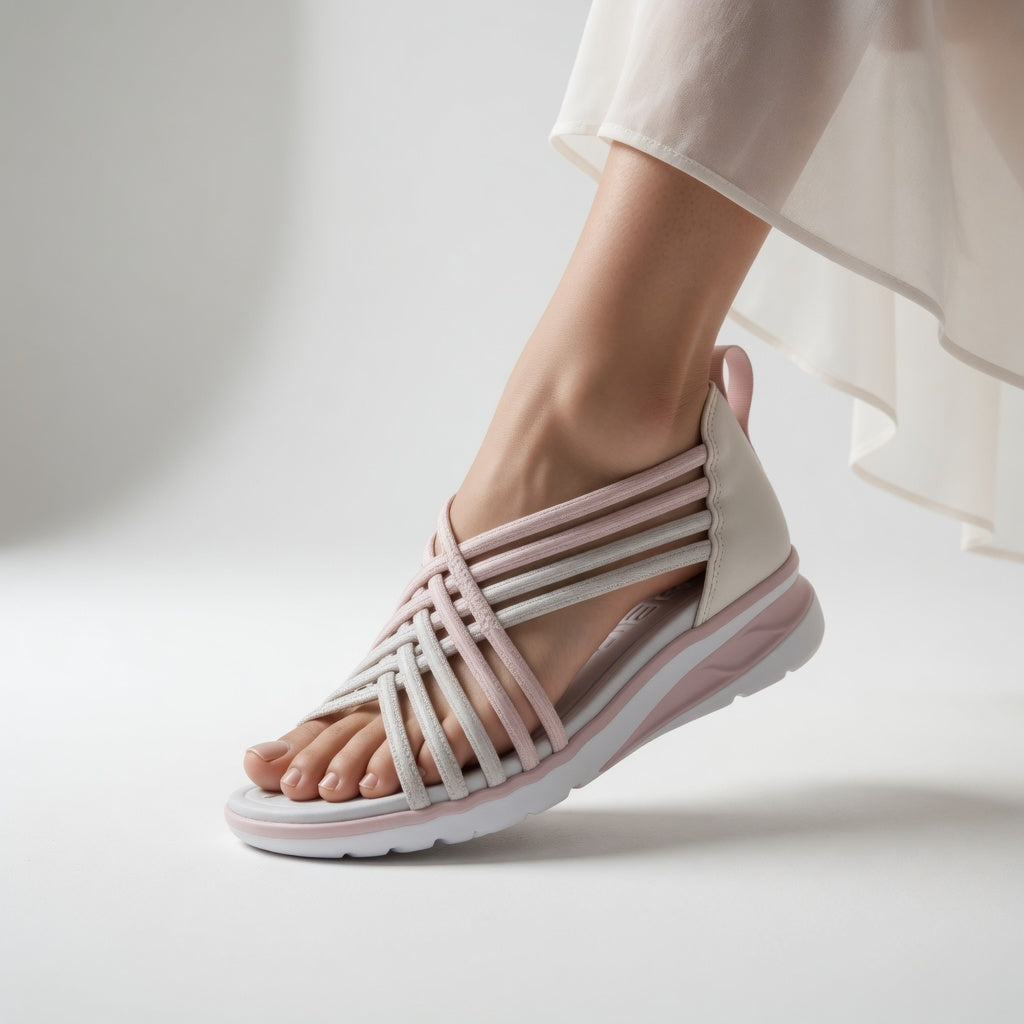 Annette | Flettede sandaler med krydsremme