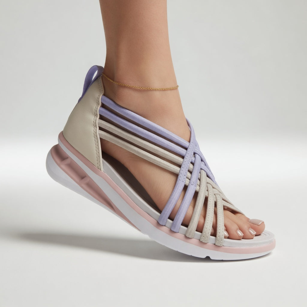 Annette | Flettede sandaler med krydsremme