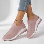 Brune | Slip-on-sneakers med rhinsten og plateau
