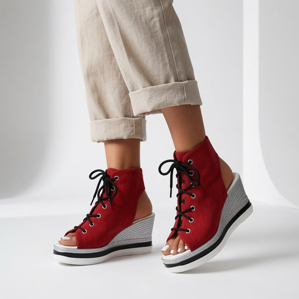 Laurène | Åbne sneakers med kilehæl