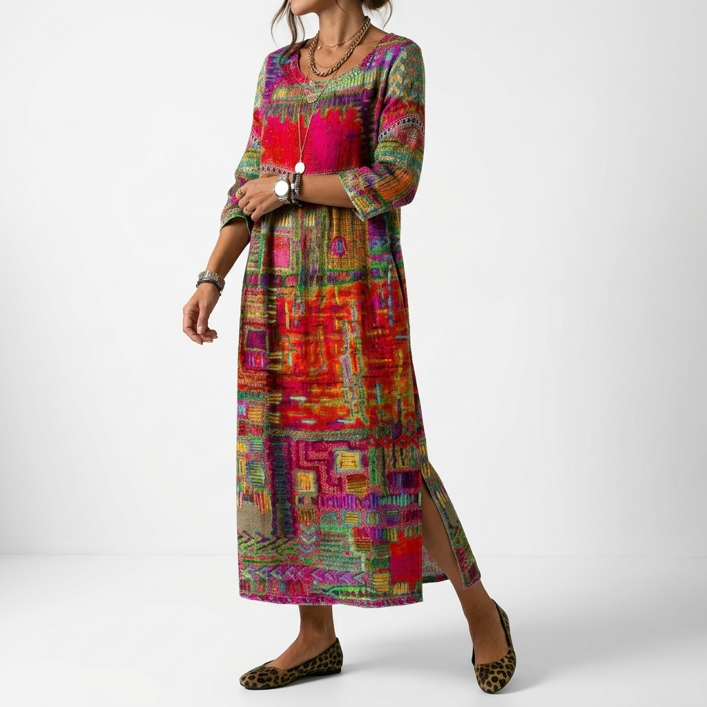 Jehanne | Bohemekjole med print
