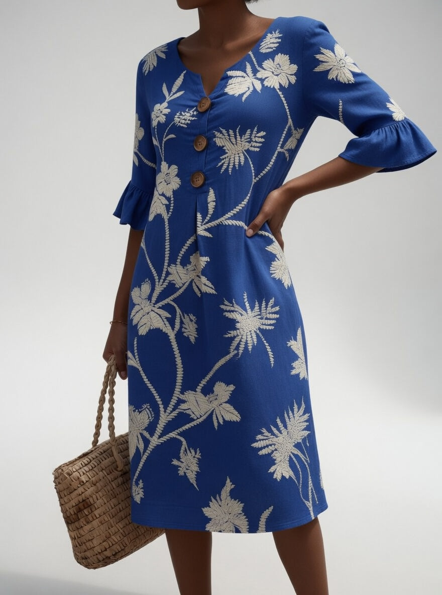 Ella | Blomstret midikjole