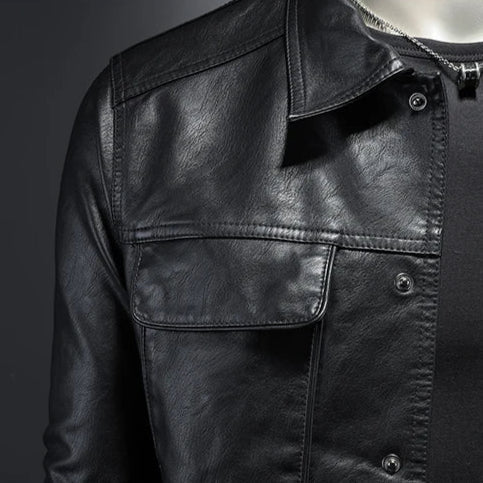 Hugo | Bikerjakke med læderlook