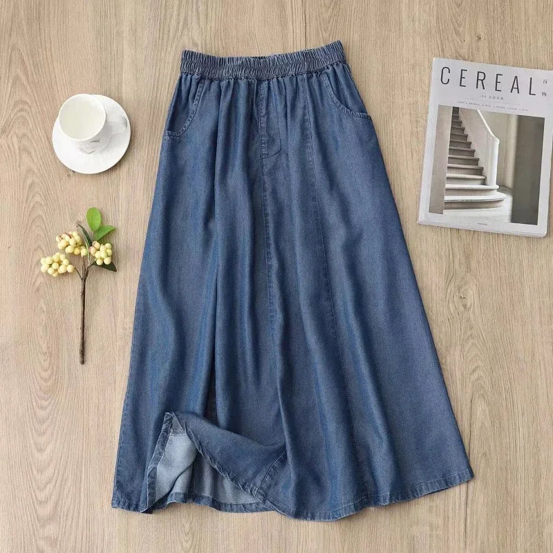 Sidonia | Midi-nederdel i denim