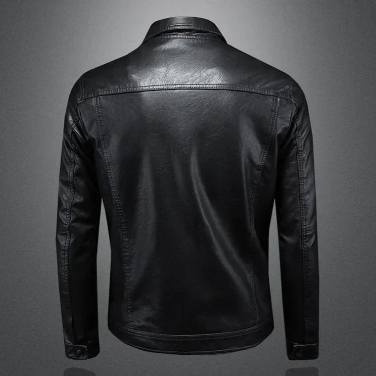 Hugo | Bikerjakke med læderlook