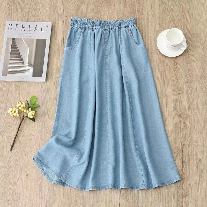 Sidonia | Midi-nederdel i denim