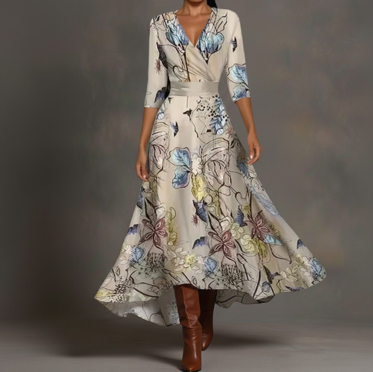 Blanca | Blomstret bohemekjole