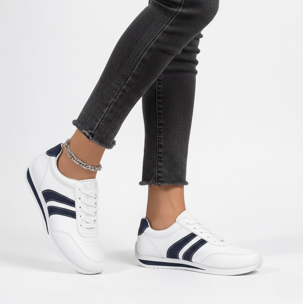 Lisa | Hvide sneakers med kontraststriber
