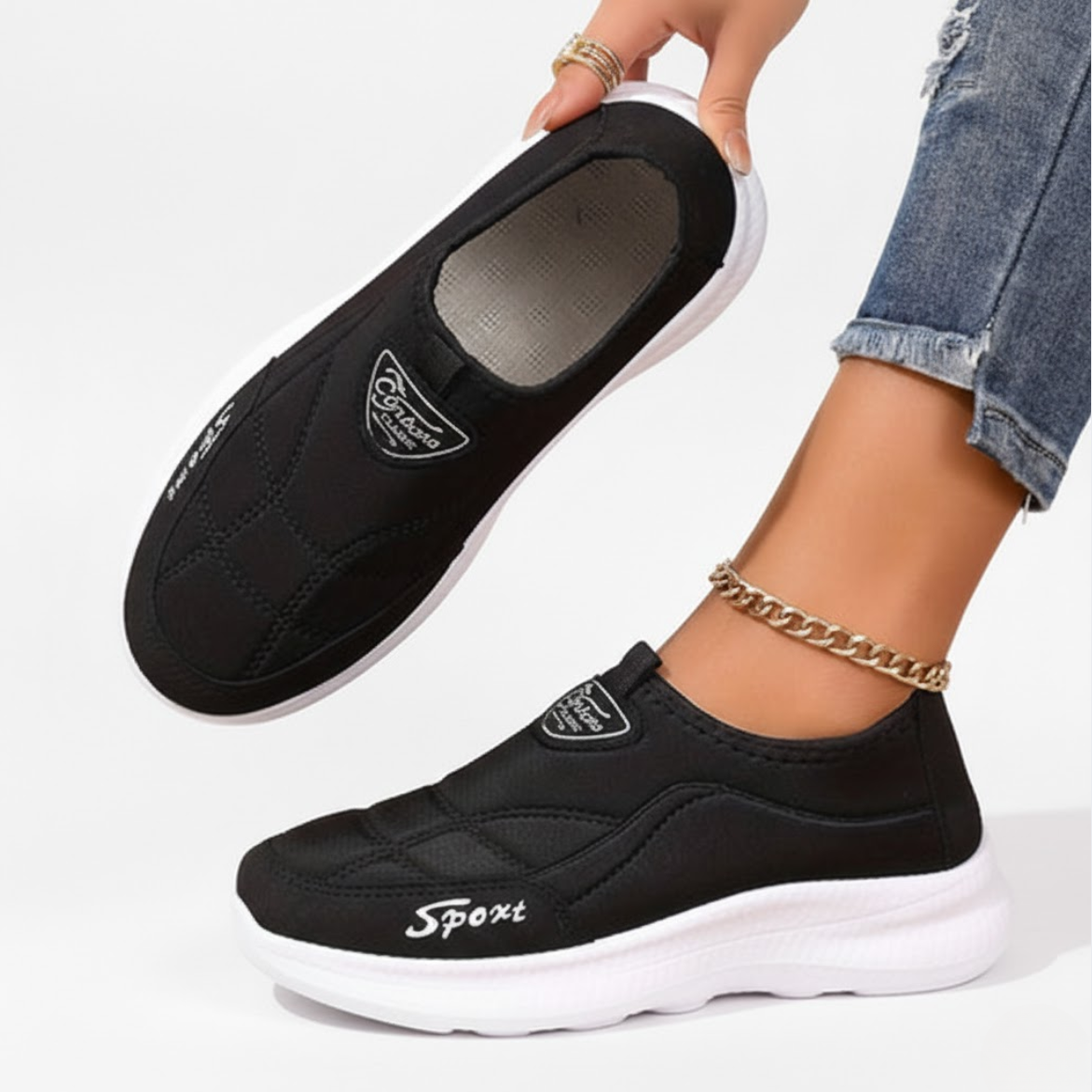 Sarah | Elastiske slip-on-sneakers