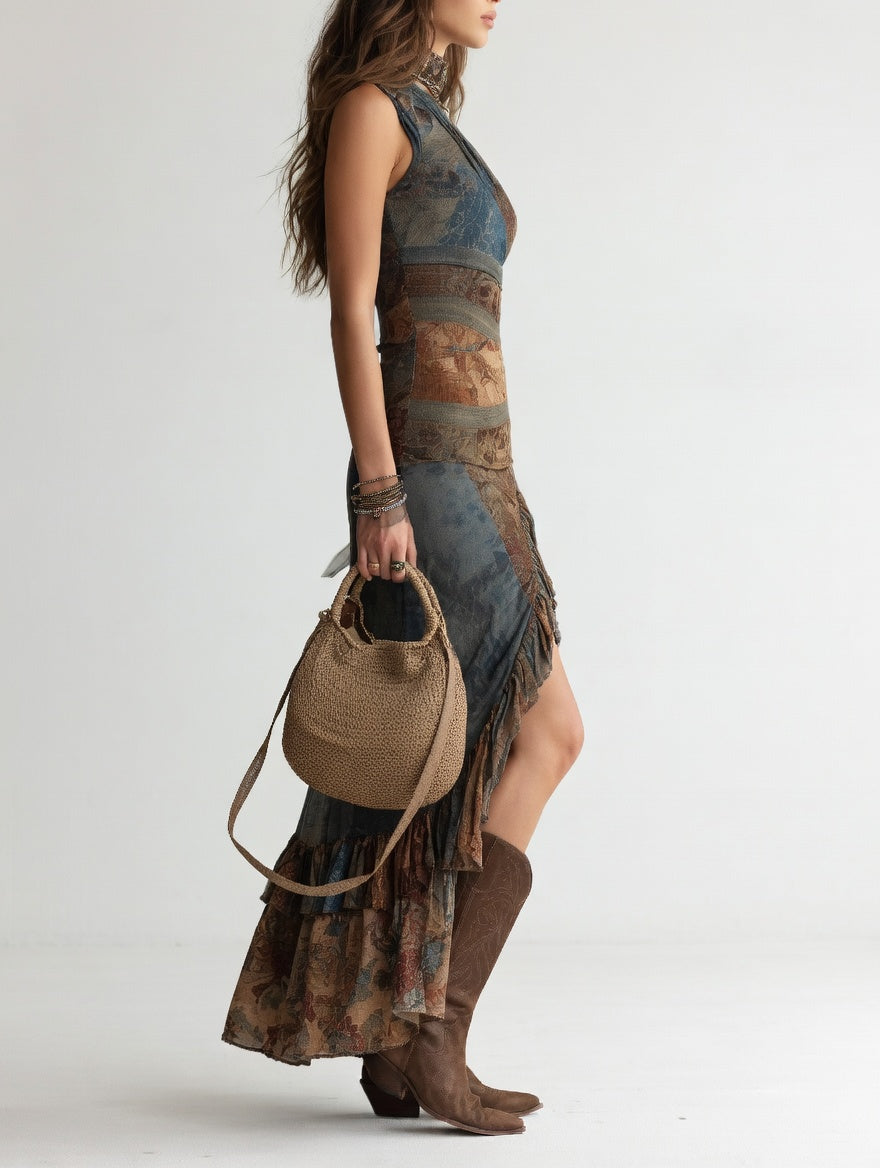Iliane | Asymmetrisk bohemekjole