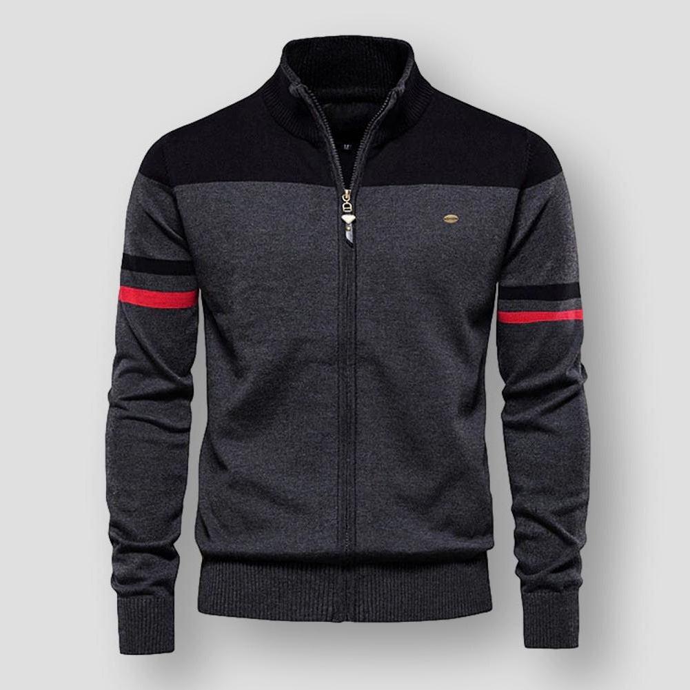 Germain | Tofarvet cardigan med lynlås