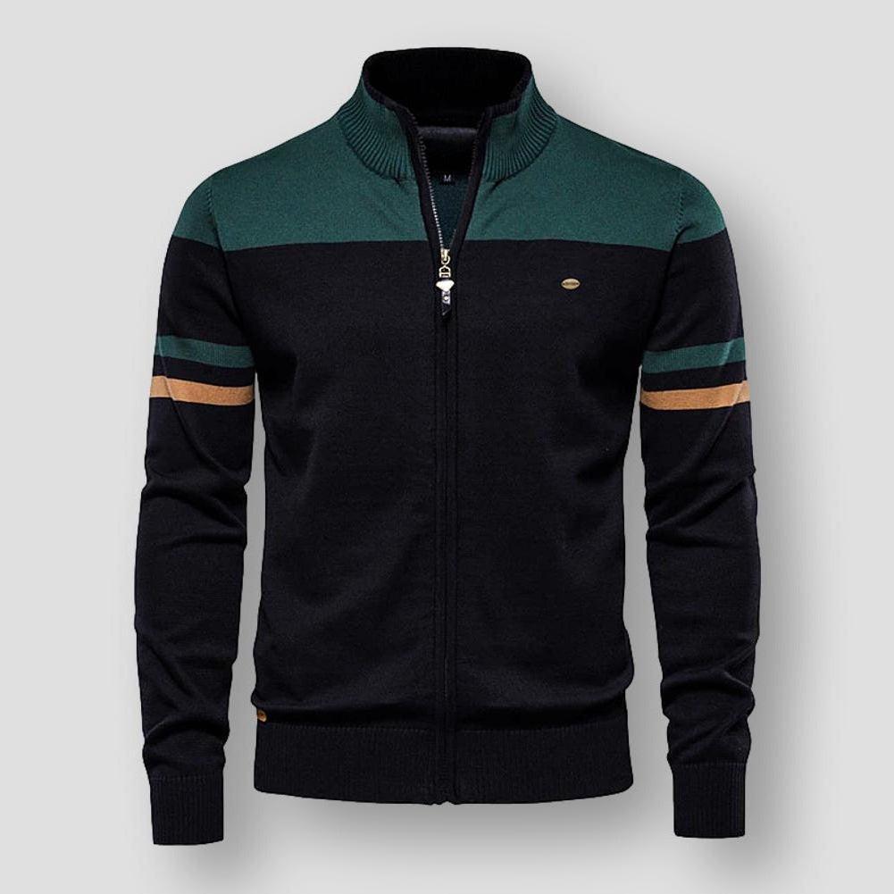 Germain | Tofarvet cardigan med lynlås