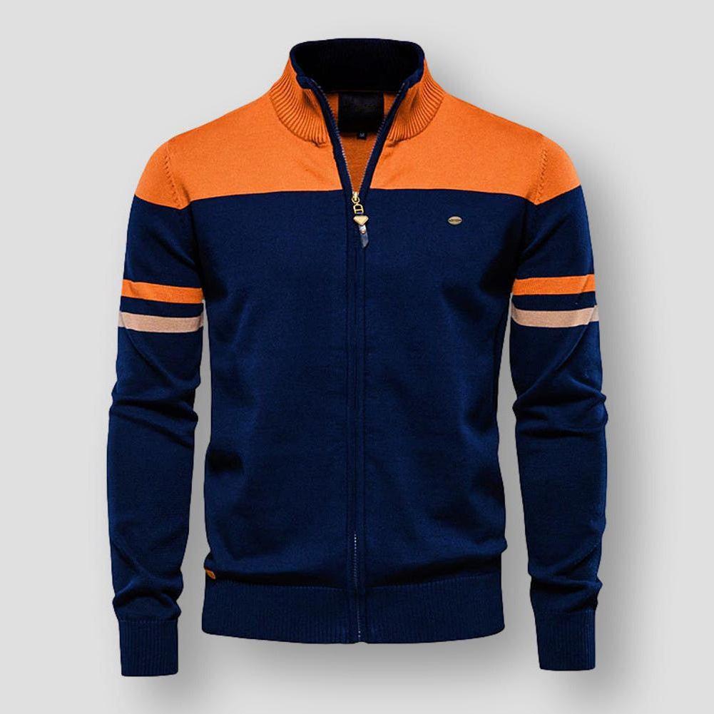 Germain | Tofarvet cardigan med lynlås